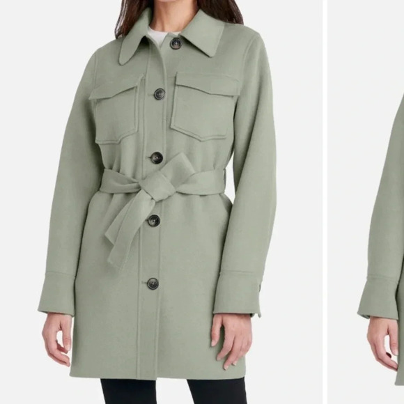 Tahari belted  Wool-BlendTrench Coat Tiffany Cole Size M​​​ - Picture 1 of 2